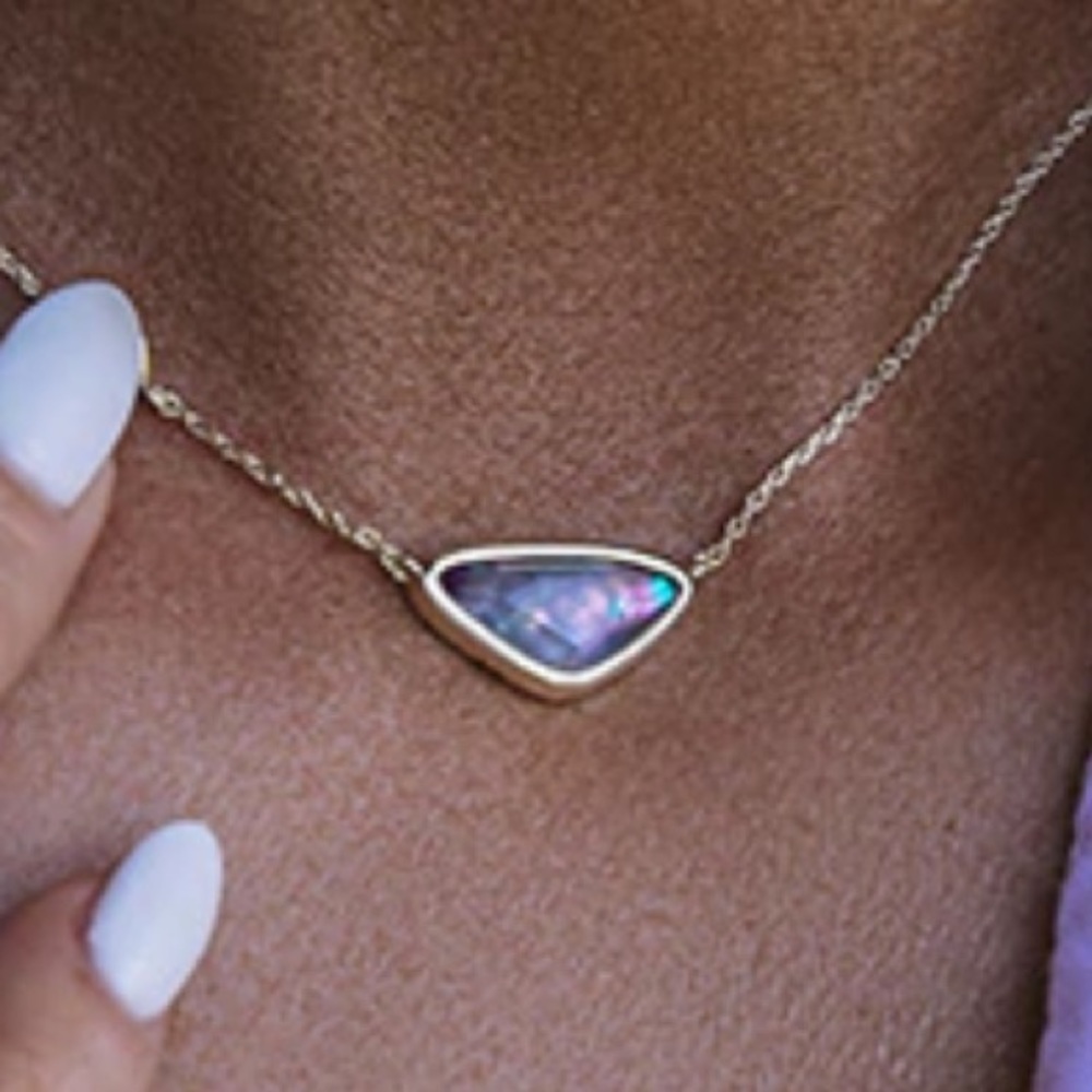 Kendra Scott - Margot Pendent Necklace Rhodium Iridescent Abalone